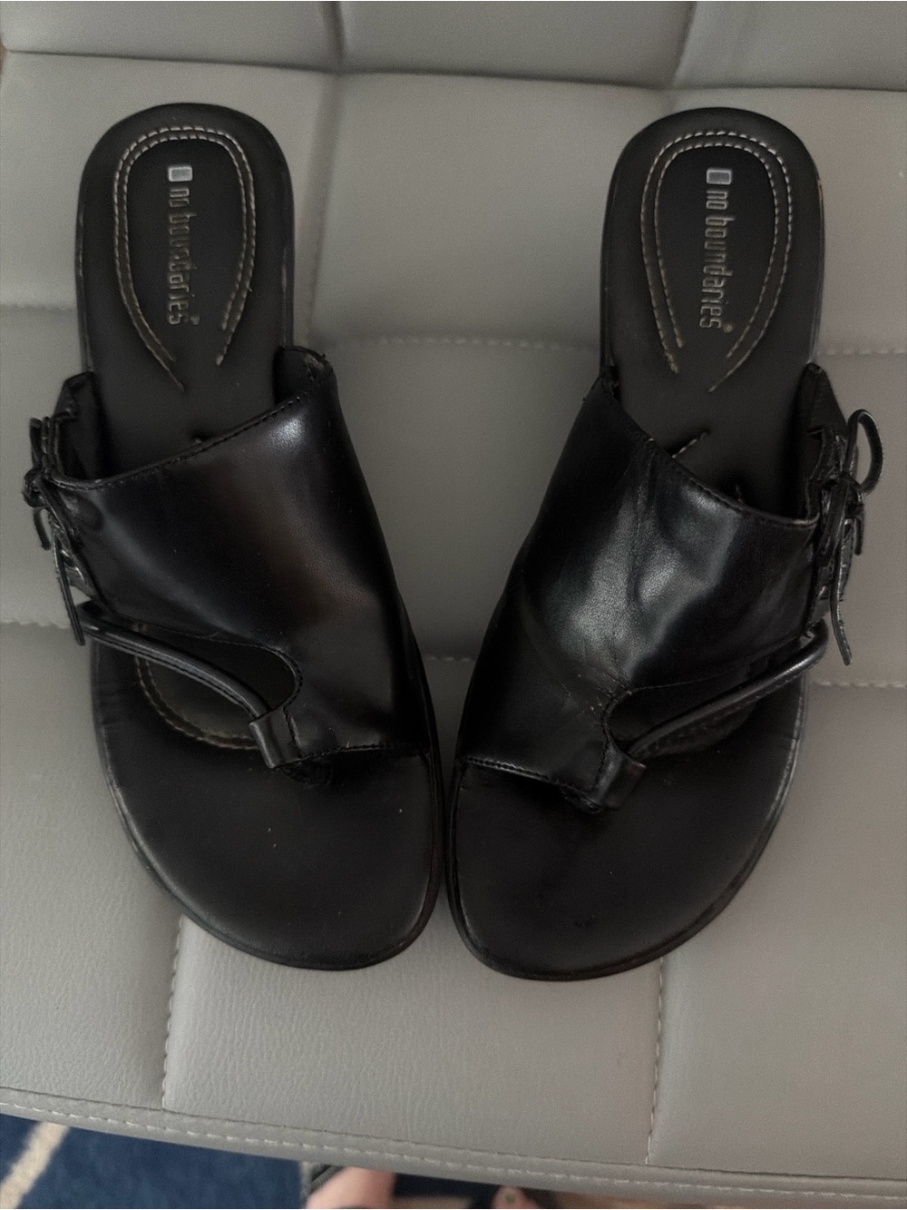No Boundaries Black Heel Slide Sandals
